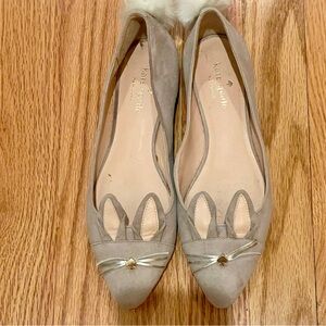 🆕 Adorable Kate Spade Grey Fluffy Bunny Flats